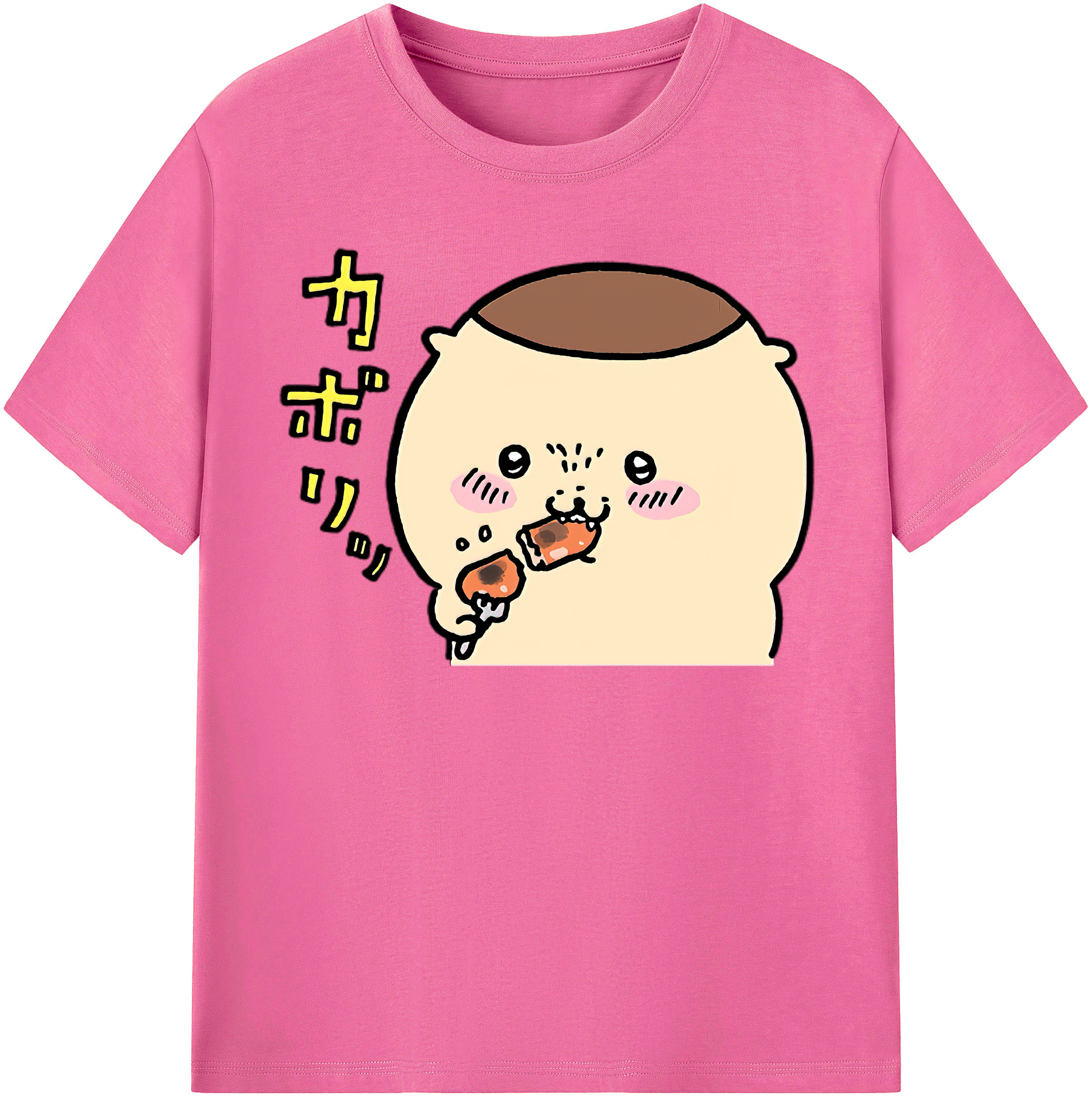 （画像用） ちいかわ くりまんじゅう Chii-kawa kuri manjū レディースカジュアルプリントTシャツ（綿100％）